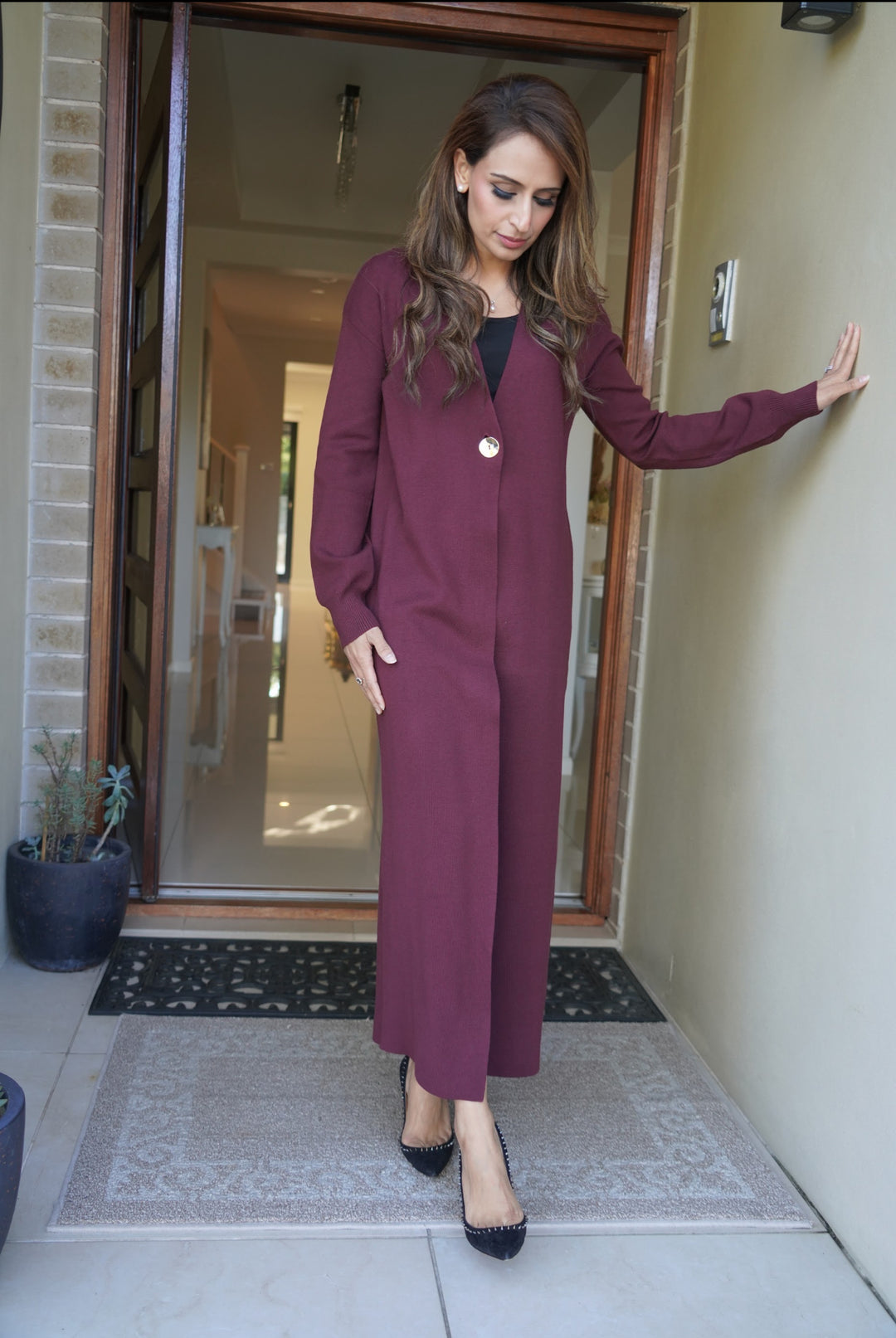 Long cardigan - Maroon