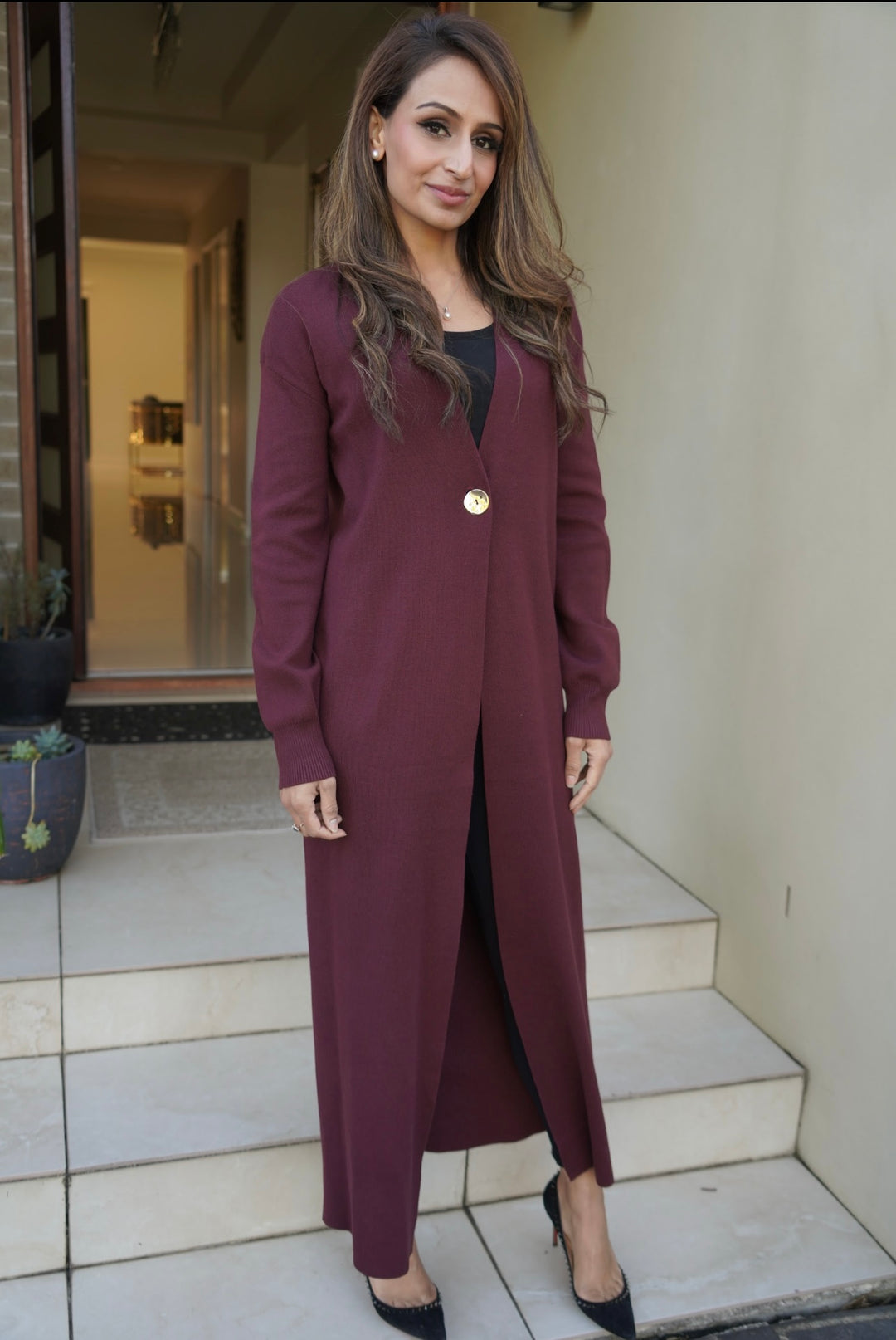 Long cardigan - Maroon